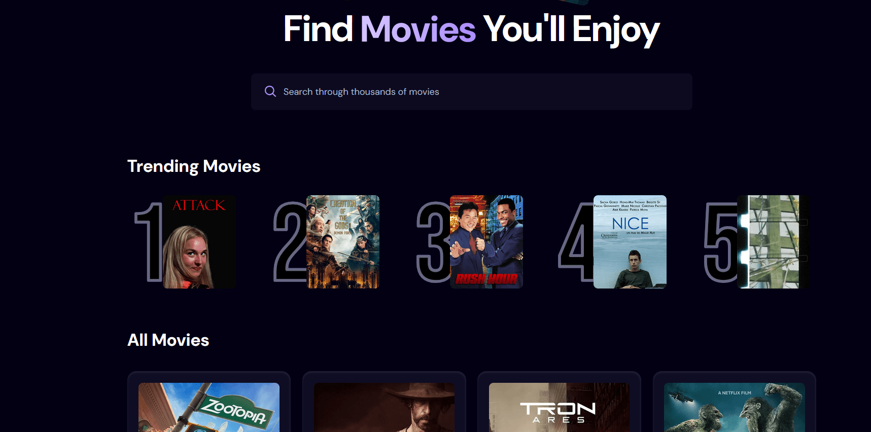 An image of the Movie App project.